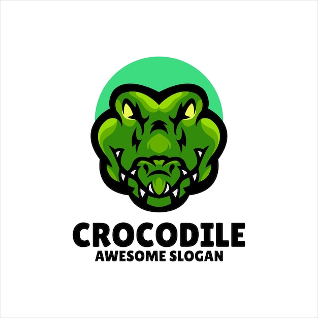 Free vector crocodile mascot illustration logo design