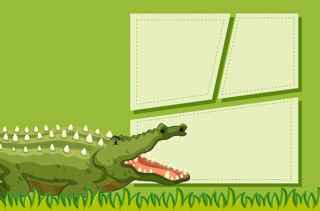 Free vector a crocodile on note template