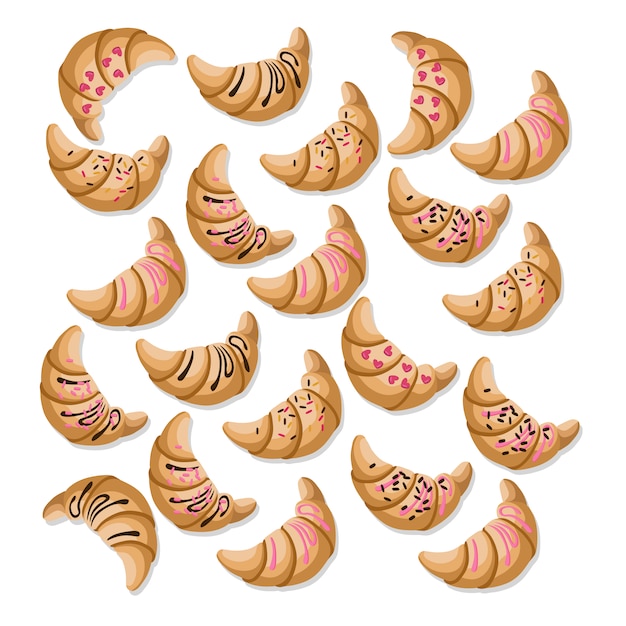 Free Vector croissant collection on white background