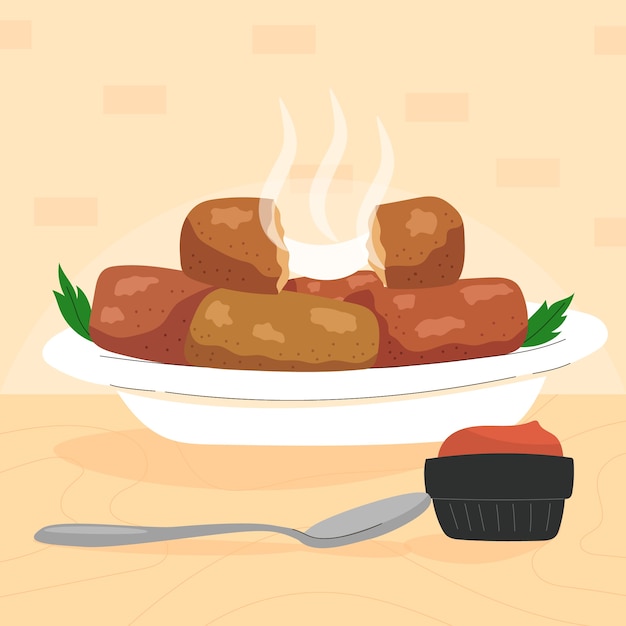 Free Vector croquettes illustration in hand drawn style