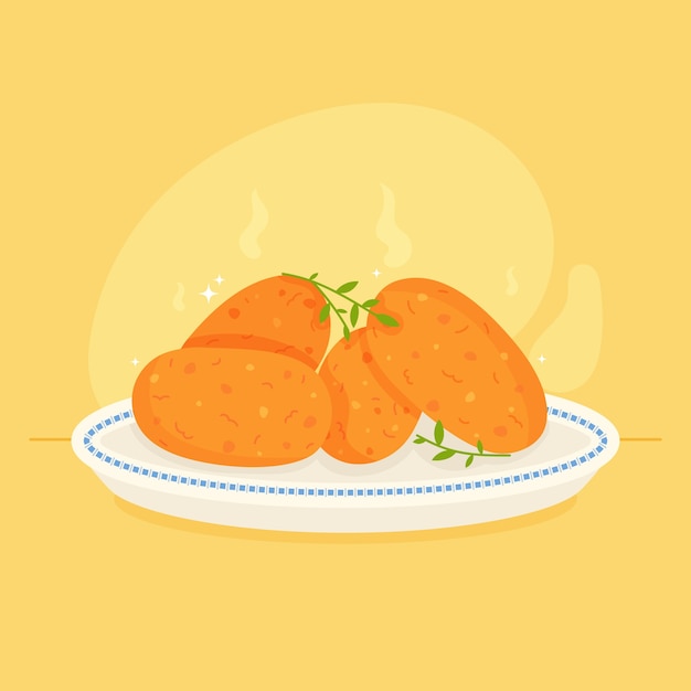 Croquettes illustration in hand drawn style