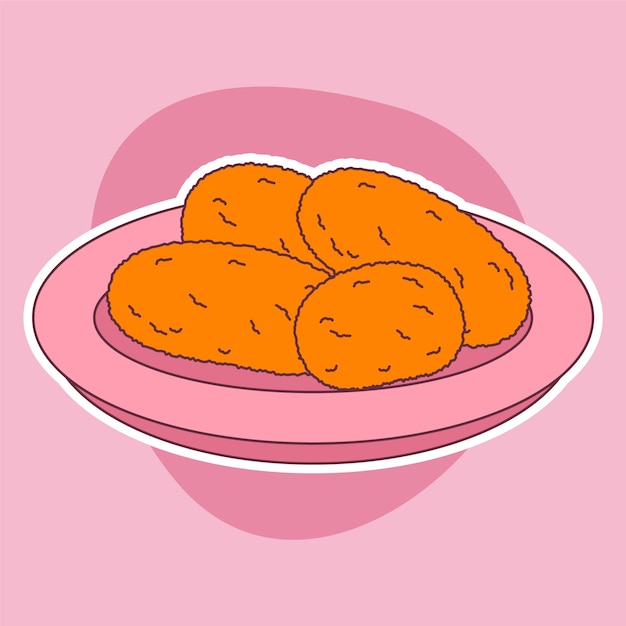 Free Vector croquettes illustration in hand drawn style