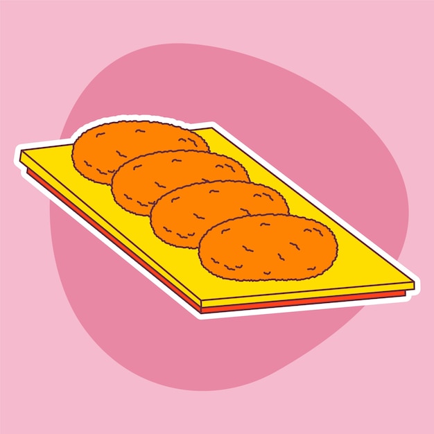 Croquettes illustration in hand drawn style