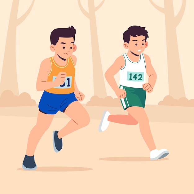 Free Vector cross country sport illustration