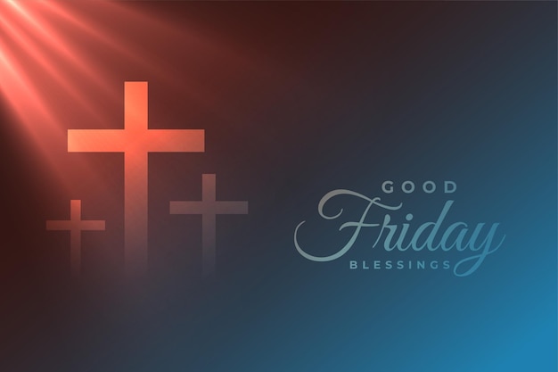 Crosses with holy divine light good friday background