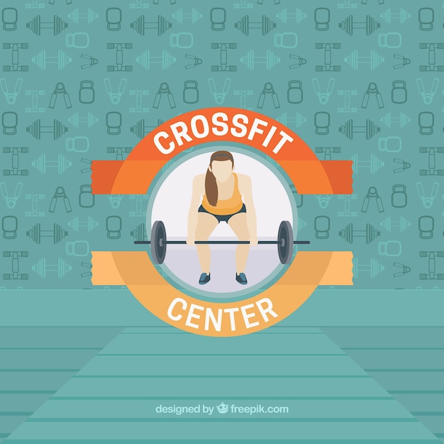 Free Vector crossfit center background with badge