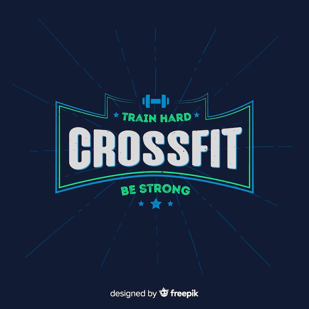 Crossfit motivational emblem flat style