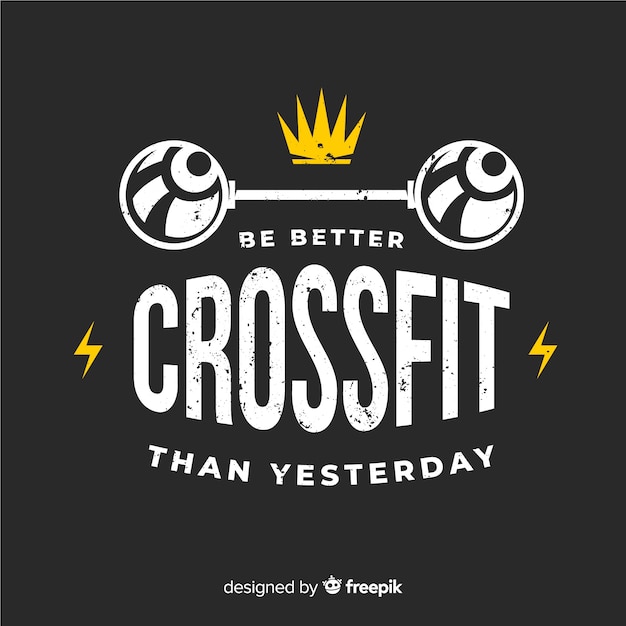 Crossfit motivational emblem flat style