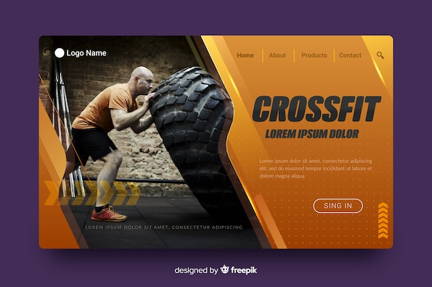 Crossfit sport landing page