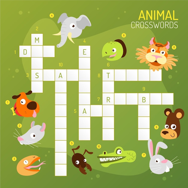 Free Vector crossword in english template