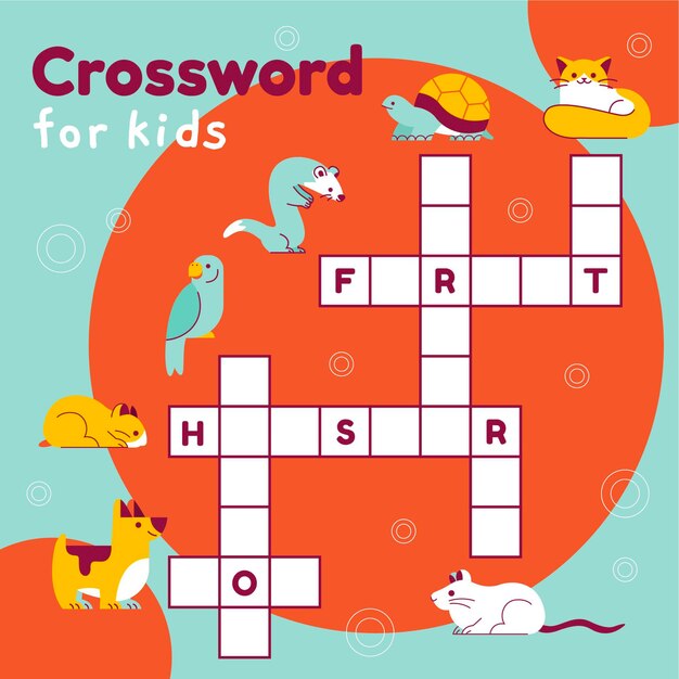 Crossword in english with animals