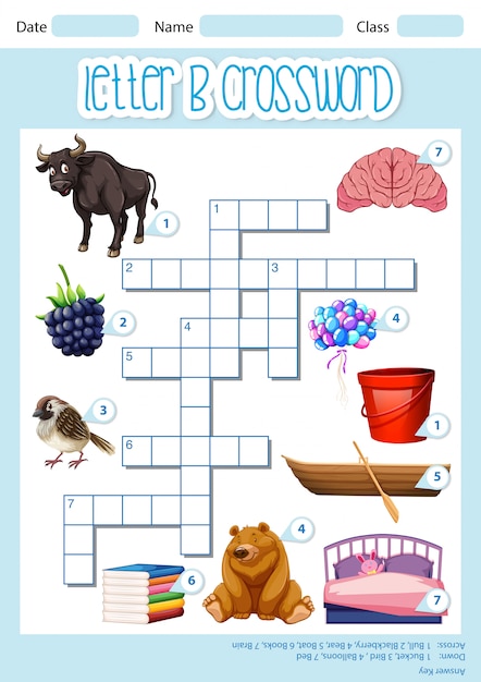 Crossword letter B game template