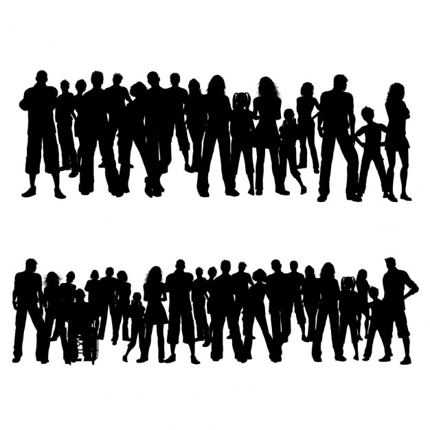 Free vector crowded silhouette pack