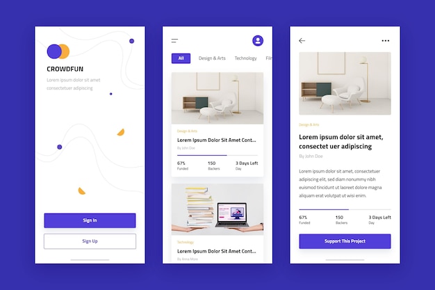 Crowdfunding app collection template
