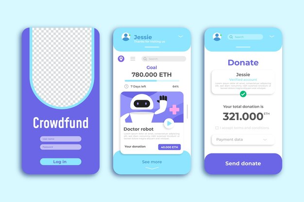 Crowdfunding smartphone app template