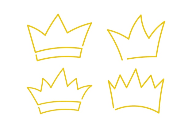 Free Vector crowns monoline doodle style