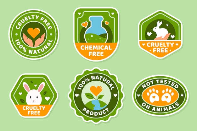 Free Vector cruelty free badge collection