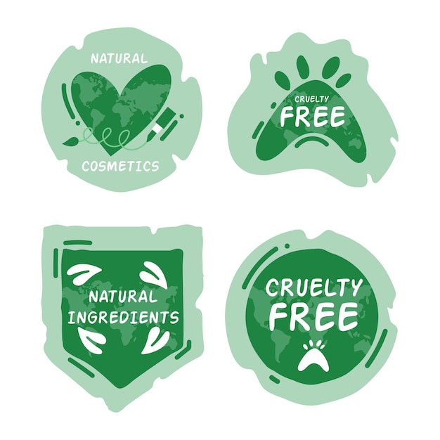 Free Vector cruelty-free badge collection