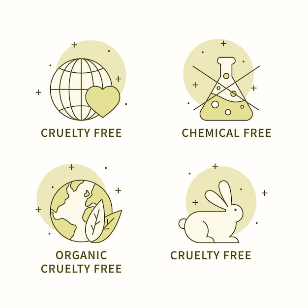 Free Vector cruelty free badges illustrated