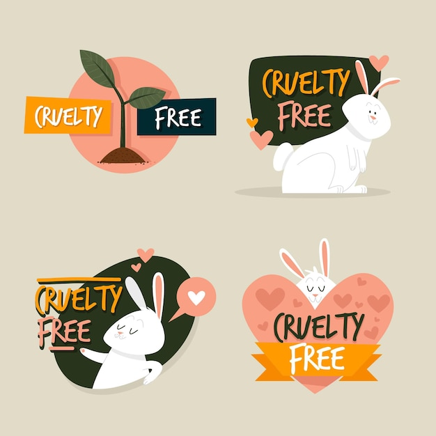 Free Vector cruelty free badges pack