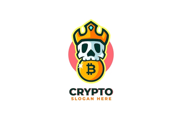 Free vector crypto coin with skull mascot logo