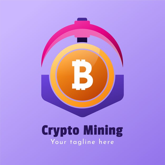 Crypto mining logo template