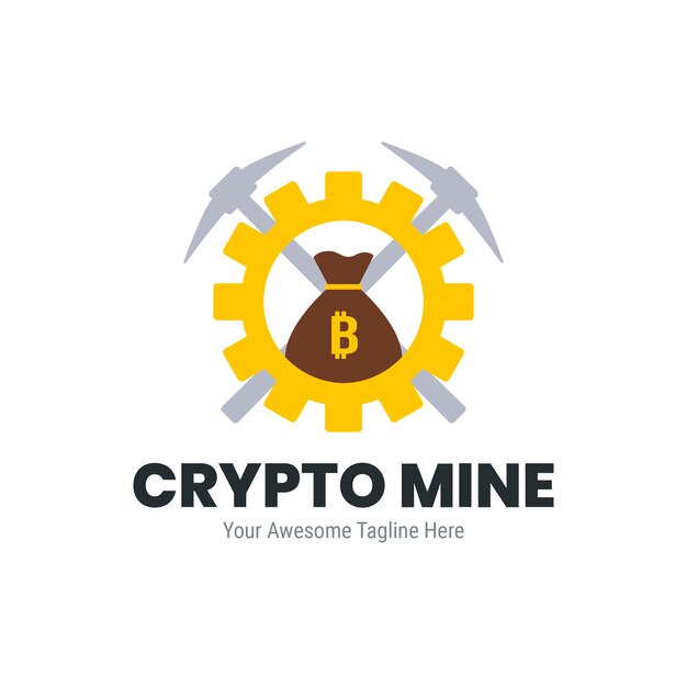 Crypto mining logo template