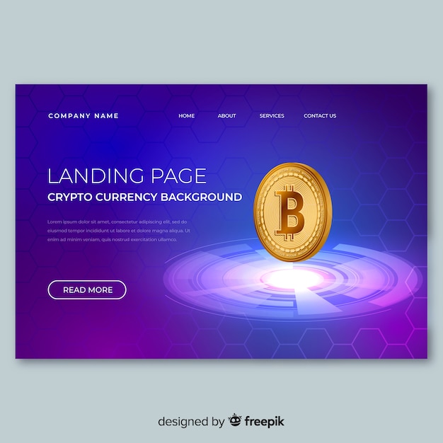 Cryptocurrency exchange landing page template