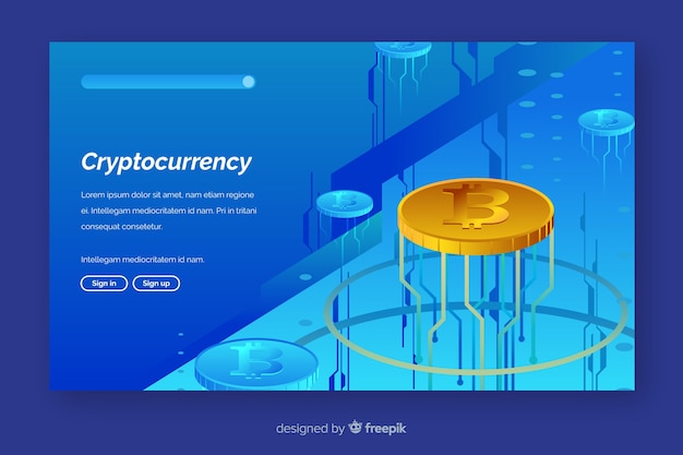 Free Vector cryptocurrency exchange landing page template