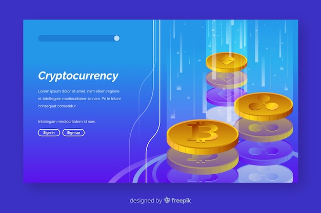 Free Vector cryptocurrency exchange landing page template