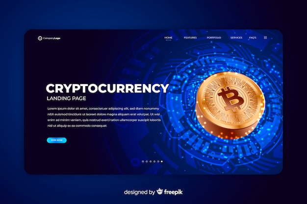 Cryptocurrency exchange landing page template