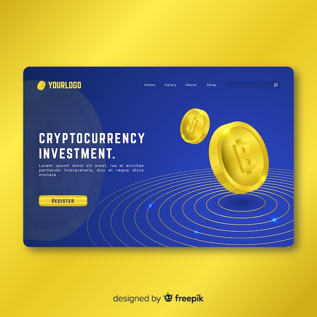 Free Vector cryptocurrency landing page