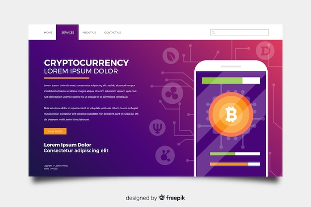 Cryptocurrency landing page