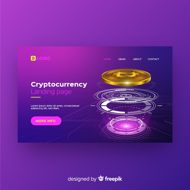 Free Vector cryptocurrency landing page