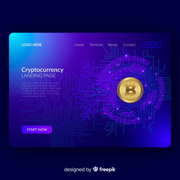 Cryptocurrency landing page