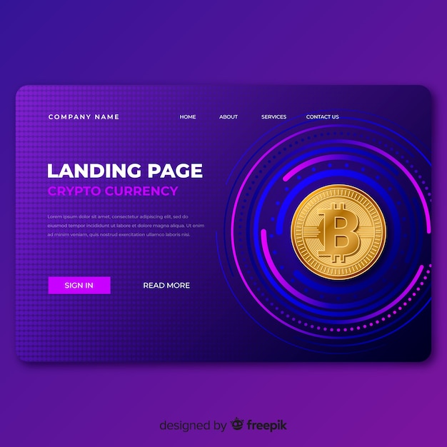 Cryptocurrency landing page