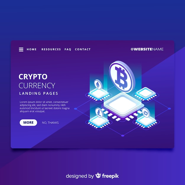 Cryptocurrency landing page