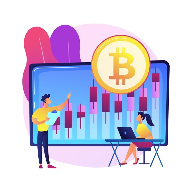 Cryptocurrency trading desk abstract concept  illustration. Bitcoin futures platform, crypto exchange trade service, financial technology business, smart order routing .