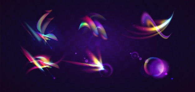 Free vector crystal light flare and rainbow prism shine effect