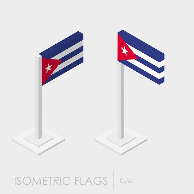 Cuba isometric flag