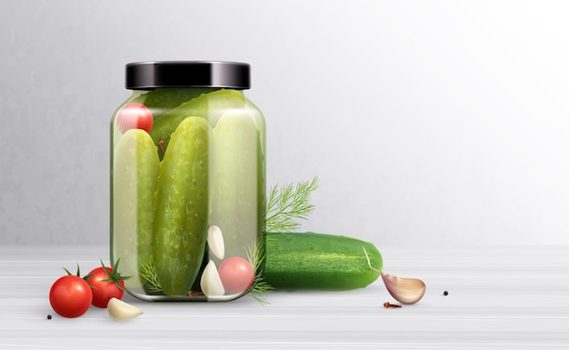 Free Vector cucumbers with spices composition