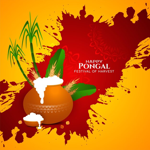 Cultural Happy Pongal religious harvest festival background design vector