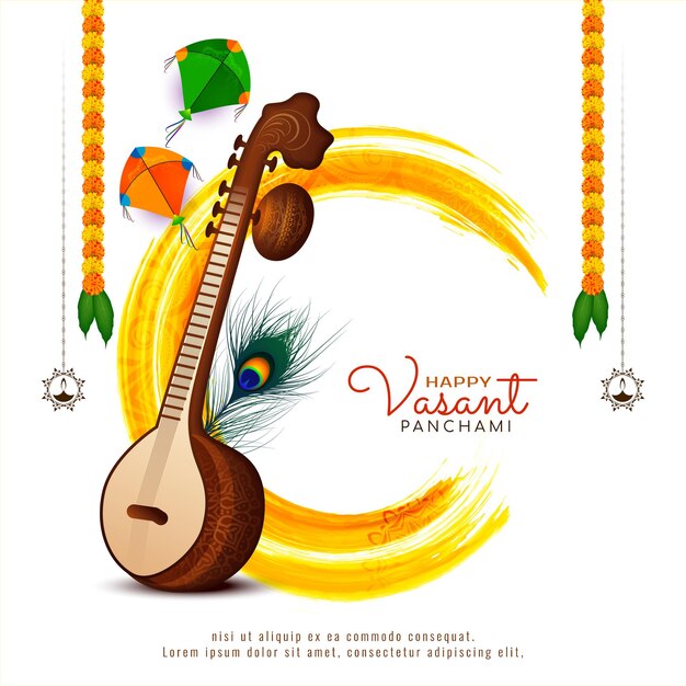 Cultural Happy Vasant Panchami Indian festival background design vector