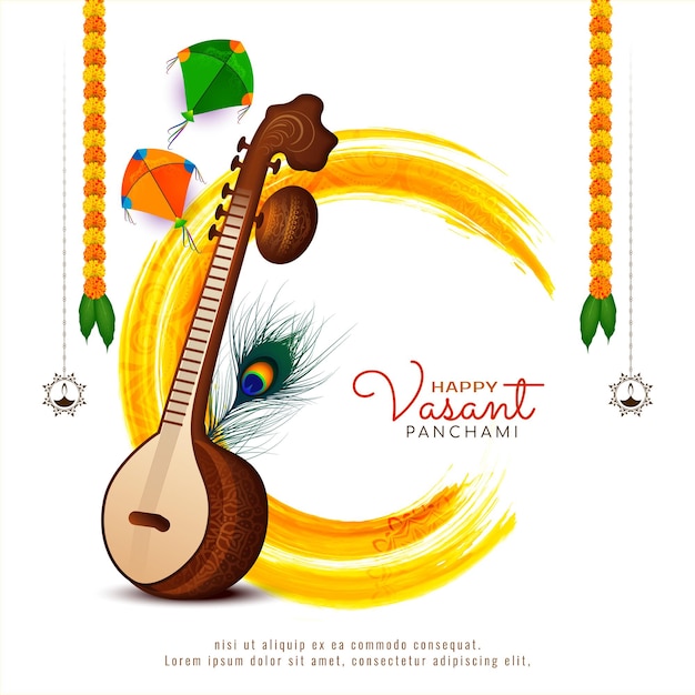 Cultural Happy Vasant Panchami Indian festival background design vector