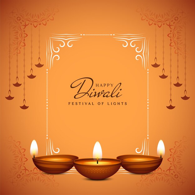 Cultural Indian festival Happy Diwali greeting background 