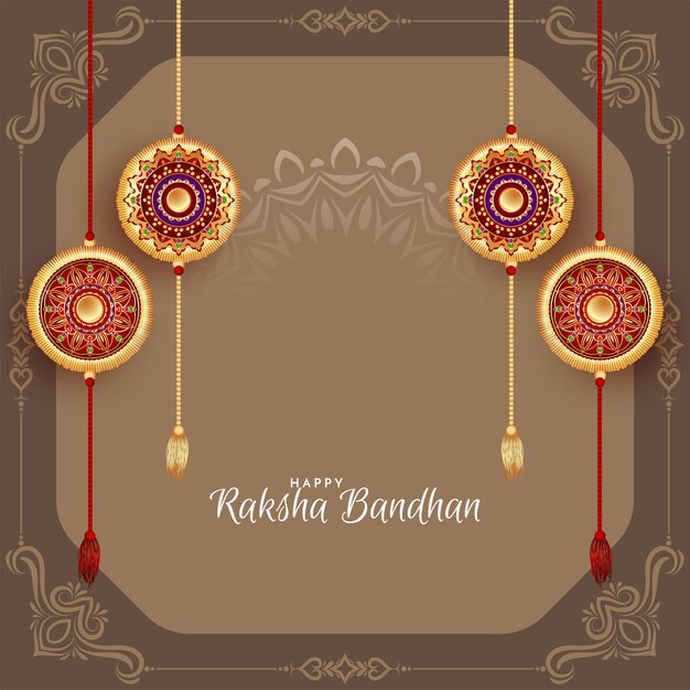 Cultural Indian festival Happy Raksha Bandhan celebration card vector