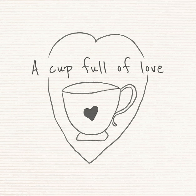 Free Vector a cup full of love doodle style journal