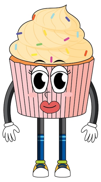 Free Vector cupcake with arms and legs