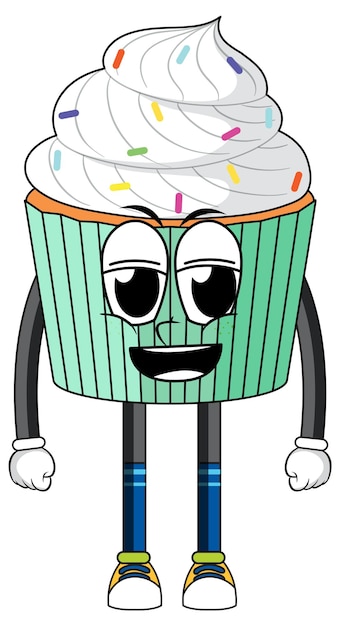 Free Vector cupcake with arms and legs