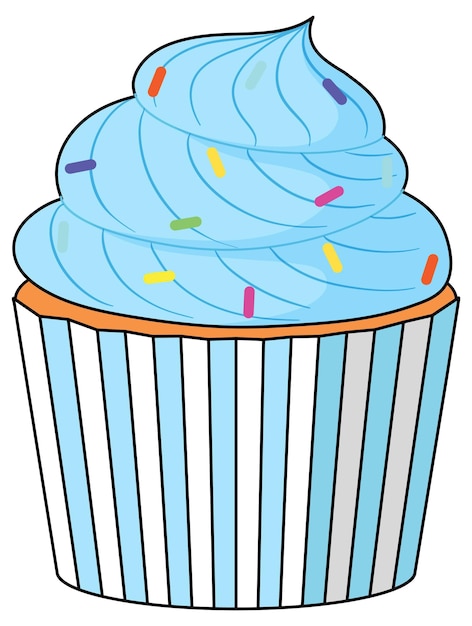 Free Vector cupcake with blue cream